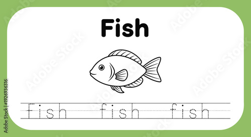 Fish Coloring Page for Kids - Printable Worksheet