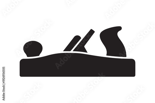 Wood Plane Silhouette Icon – Carpenter Tool Vector