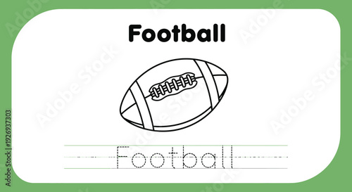 Football coloring page for kids, sport activity