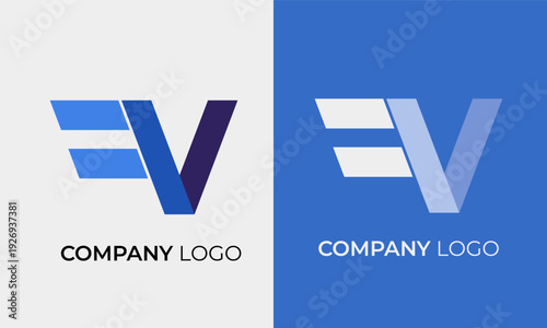 EV Lettermark Logo Template Contemporary Initials Symbol for Corporate or Startup Identity