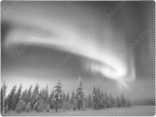 nature visual black white monochrome aurora sky halftone illustration poster print