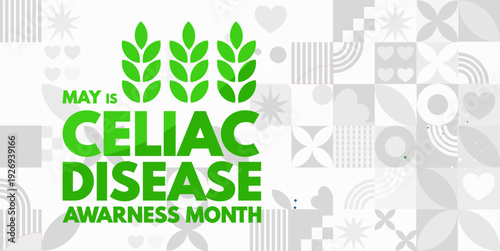 celiac disease awareness month banner, vector illustration