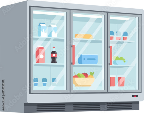 Commercial Refrigerated Display Cabinet with Food and Drinks