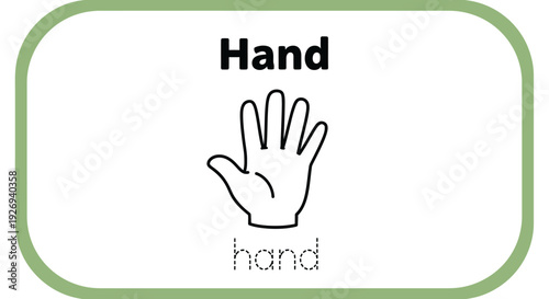 Hand illustration for kids learning material