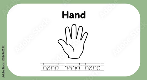 Hand tracing practice for kids, learning and education