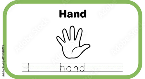 Hand tracing worksheet for kids learning