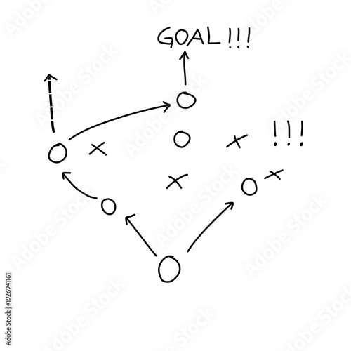 Sports tactics and strategy illustration, football, success trick