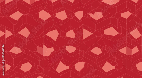 Red abstract geometric pattern with polygons and lines, flat design vector art
