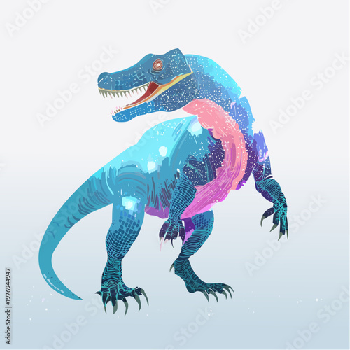 Cosmic Dinosaur Illustration - A Majestic Creature of the Stars