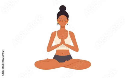 Serene woman finding inner peace through meditation and yoga practice, embracing mindfulness and relaxation for mental wellness and spiritual balance