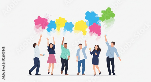 Indian man playing dhol drum surrounded by colorful smoke vibrant holi celebration