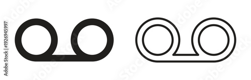 Voicemail Icon Symbol in Solid and Outline Style Vector Illustration