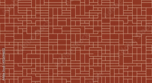 Geometric pattern of interconnected rectangular shapes in shades of brown and beige, abstract grid design