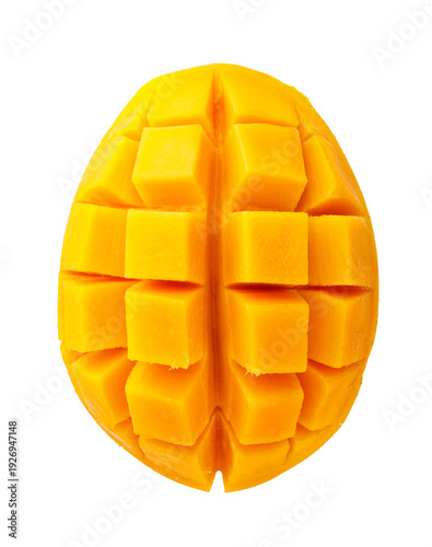 Fresh ripe mango half diced cubes