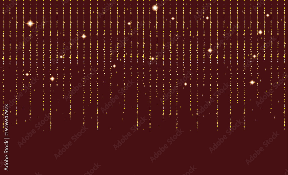Obraz premium Magic rain of gold sparkling glittery particles lines.