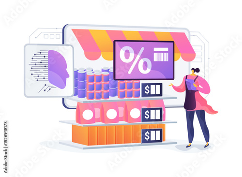 Smart Price Tags abstract concept vector illustration.