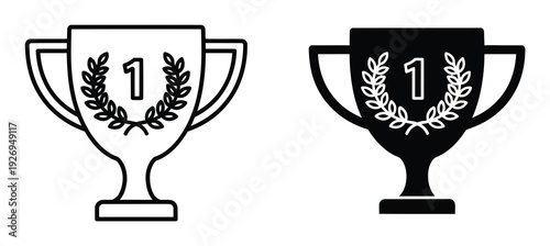 Champion Trophy Icon Vector Illustration