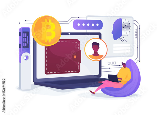 Crypto Wallet Security abstract concept vector illustration.