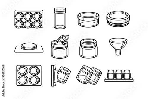 Seal icon jar silhouette spice vector clear pantry refill magnetic airtight functional