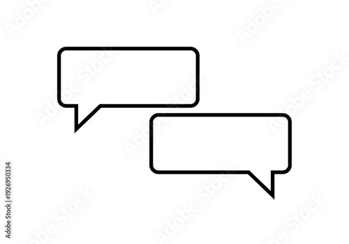 Dos burbujas de diálogo vacías con contorno negro 