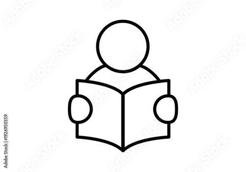 Icono de persona leyendo un libro abierto