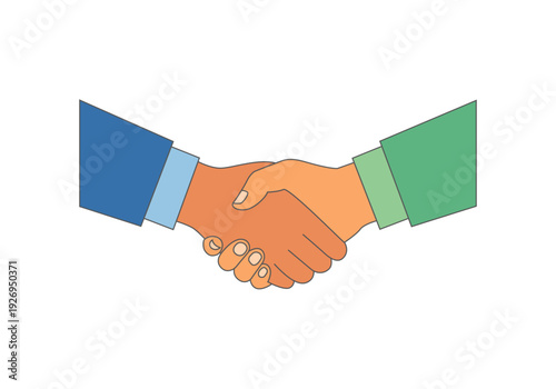 Apretón de manos entre dos personas de negocios 