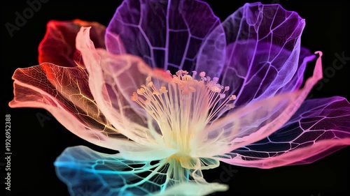 Exposed X-Ray Petals: The Enchanting Floral Bloom in Stunning Rainbow Elegance