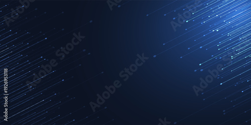 Blue frame with geometric shapes dots. Reticulate or dotted texture. Dotted template for ​tecnology or business concept.