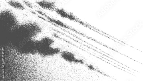 Monochrome grunge grain texture overlay with distressed abstract noise background, Speckle particle cloud background with irregular dot distribution and smooth abstract haze