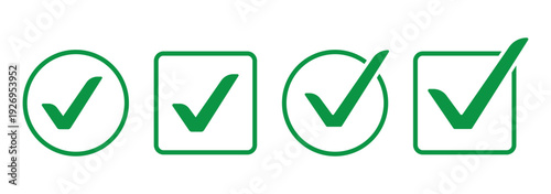 Green checkmark, green tick, check mark icon button set. tick mark with checkbox icon. Green checkmark sign. check mark icon set. tick mark vector. check box icon with correct sign. approval symbol.