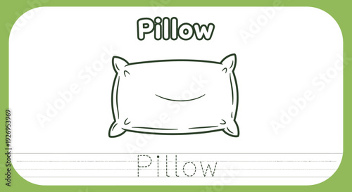 Pillow Coloring Page for Kids