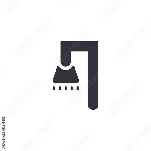 Outdoor shower icon representing pool hygiene, beach cleaning station, rinse area, and swimmer sanitation facility.