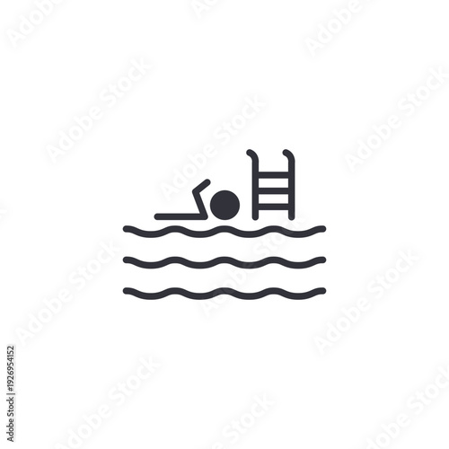 Swimming mask icon symbolizing snorkeling gear, underwater exploration equipment, and diving accessory for aquatic sports.