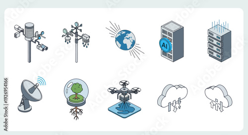 Satellite Communication Technology Devices and Servers.