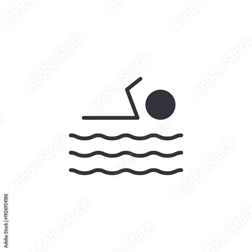 Shower station with swimmer icon symbolizing hygiene rules, pre-swim rinse requirement, and public pool regulation.