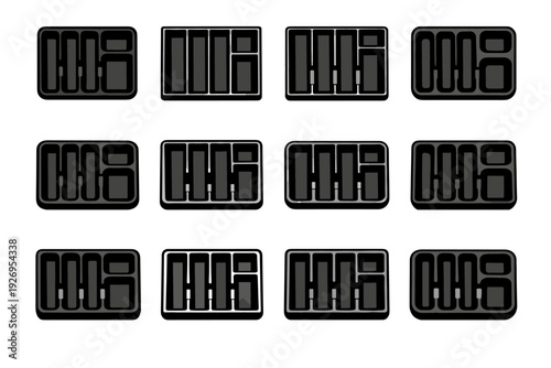 Rigid molded walls cutlery icon material divider simple surface tray vector image