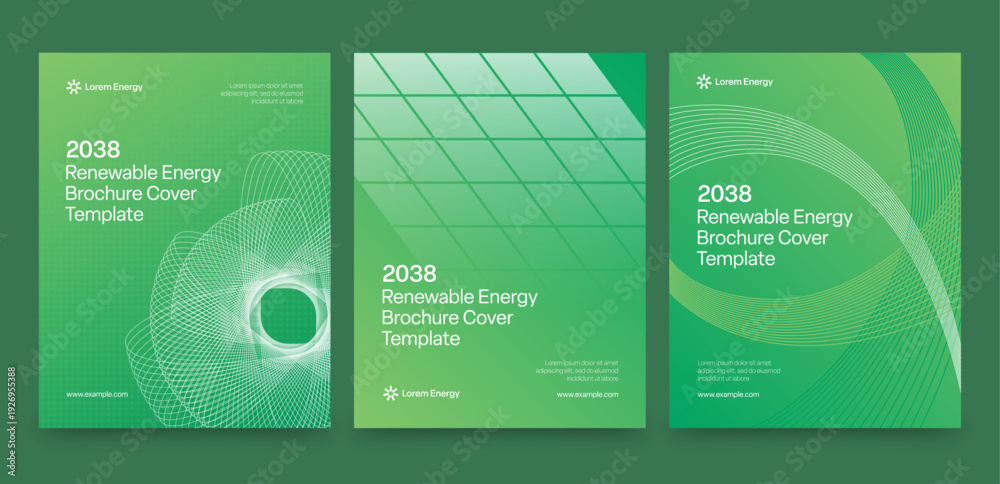 Obraz premium Renewable Energy Brochure Cover Template for Environmental, Sustainability & Eco-Friendly Reports