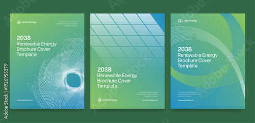 Renewable Energy Brochure Cover Template for Environmental, Sustainability & Eco-Friendly Reports