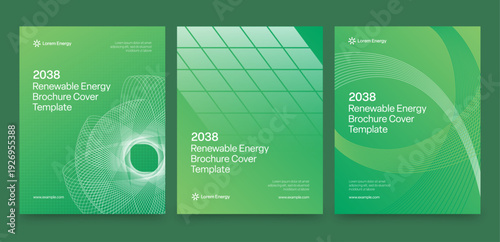 Renewable Energy Brochure Cover Template for Environmental, Sustainability & Eco-Friendly Reports