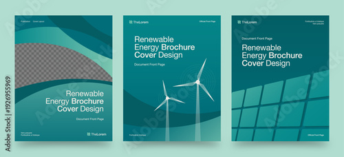Renewable Energy Brochure Cover Template for Environmental, Sustainability & Eco-Friendly Reports