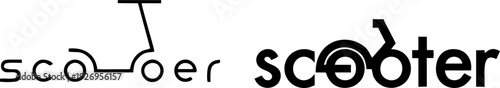 Electric Scooter Minimalist Line Art Logo