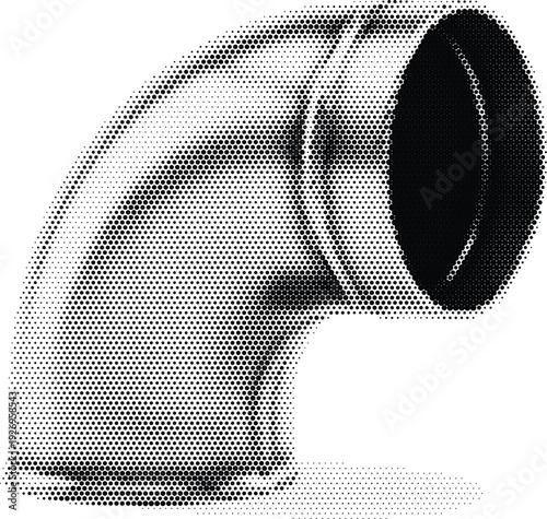 elbow halftone element design monochrome halftone stipple layout banner pipe