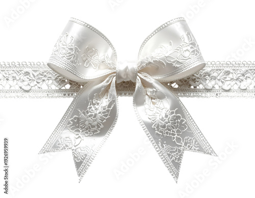 Elegant Bow and Ribbon: A beautifully crafted, detailed ribbon bow sits gracefully atop a matching, intricately designed ribbon, radiating elegance.