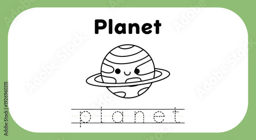 Planet coloring page for kids. Space learning