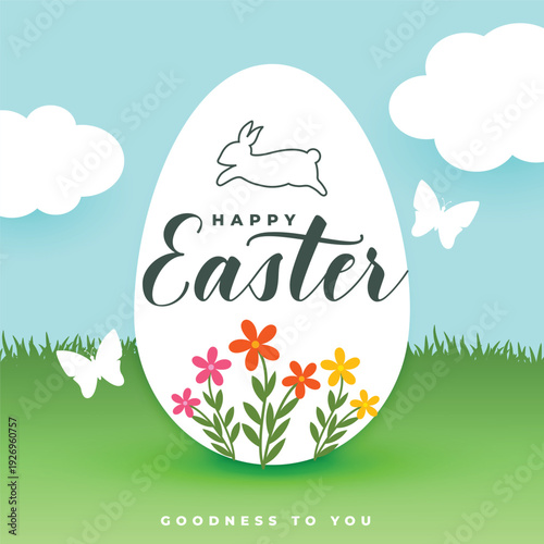 Decorative happy easter wishes background for social post