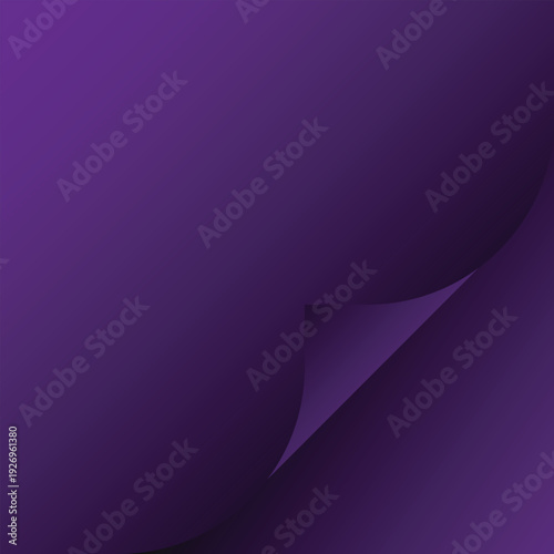 Abstract purple background with flowing lines and a curled paper corner design for a modern business template banner