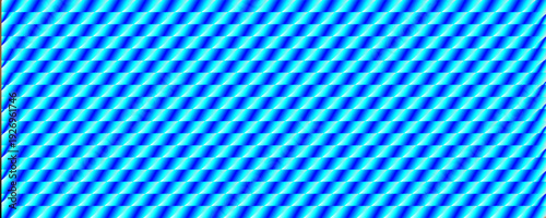 Blue color square shape, seamless repeating pattern background, texture. Abstract isometric geometric monochrome block cube. Banner. 3d render