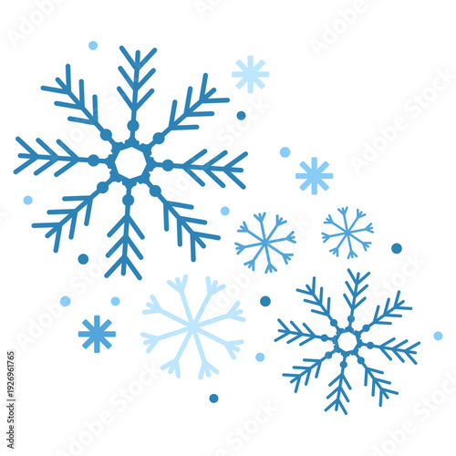 Falling Blue Snowflakes Design
