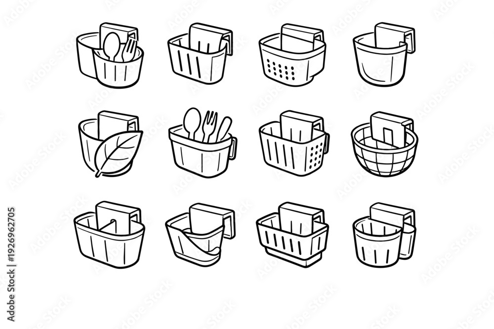 Obraz premium Vector thickness style lightweight utensil outline friendly eco contemporary reduced icon reusable