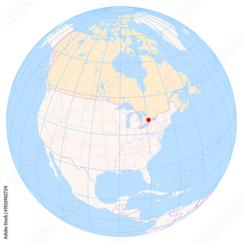 Location Map of Billy Bishop Toronto City Airport (Toronto, Ontario, Canada). IATA-code: YTZ. No labels at all.